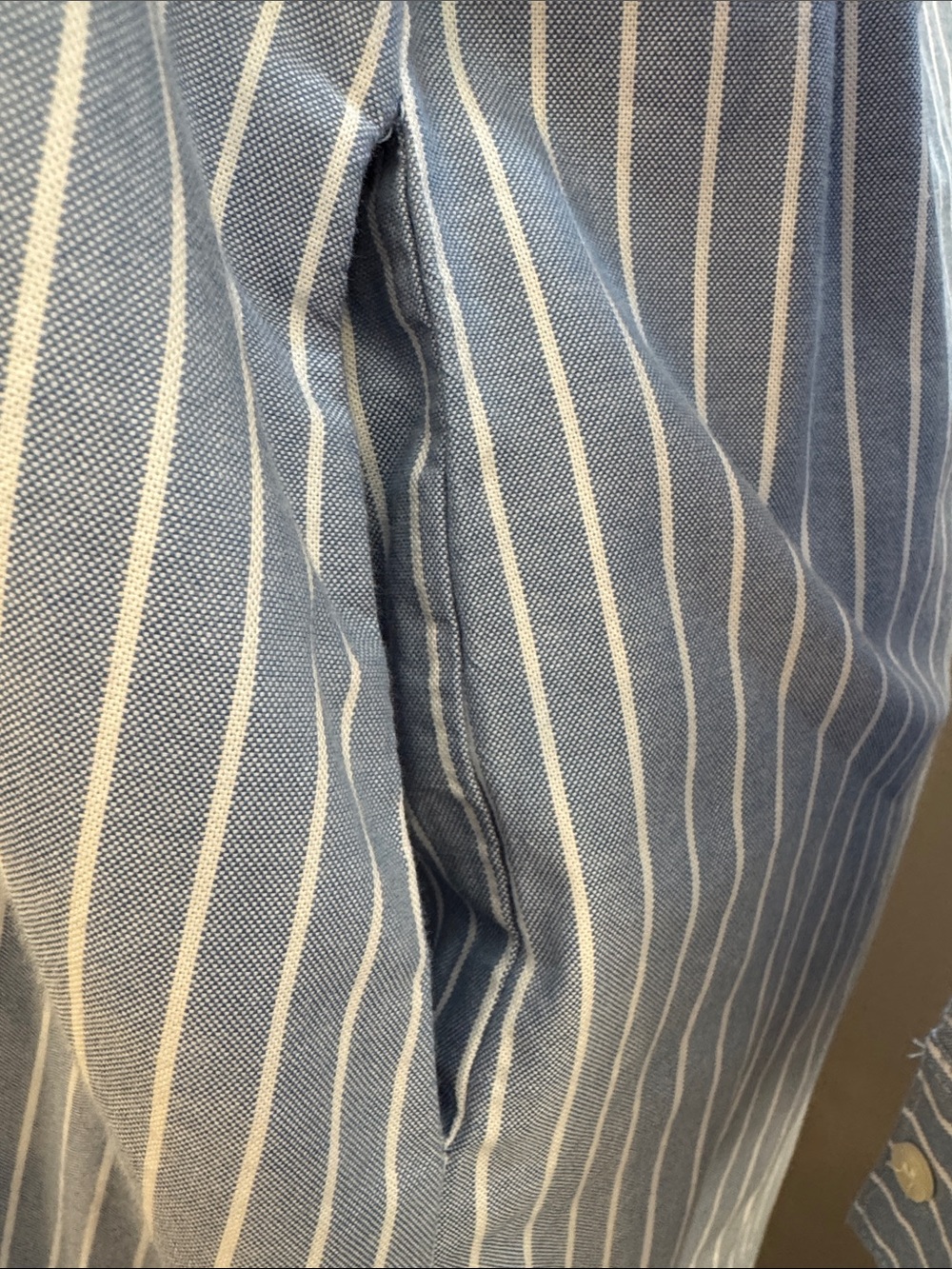 Ralph Lauren Light Blue & White Striped Button-Front Shirt Dress with Red Pony - Picture 5 of 5